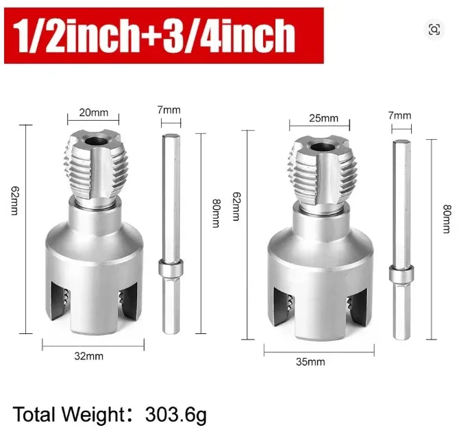 2PCS 20MM+25MM Water Pipe Threader Tapping Tool Ppr/pvc Internal Thread External Thread Integrated Die Water Pipe Opener