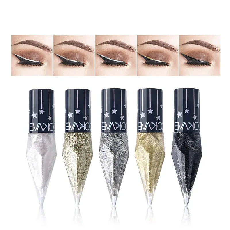 Shiny Eye Liners Pigment Silver Rose Gold Color Liquid Glitter eyeshadow Professional Eyeliner Beauty Cosmetics Makeup for Women