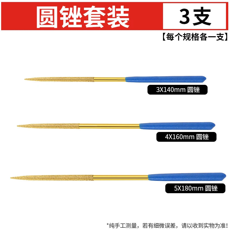 Diamond File, Titanium-coated File, Metal Jade Grinding Tool Set