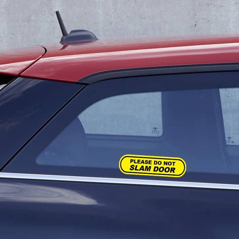 TM70# 2x Please do not slam door Car Window Sticker Decal Car Decals, Weather-Resistant Vinyl Stickers for Windows, Bumper