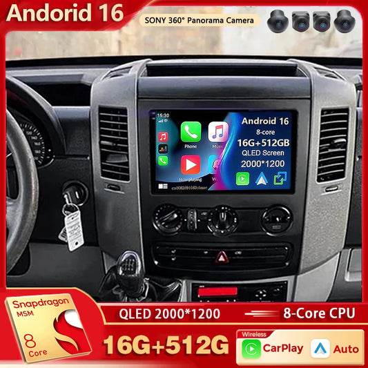 Car Stereo with Apple CarPlay & Android Auto, Compatible with Benz Sprinter Volkswagen Crafter