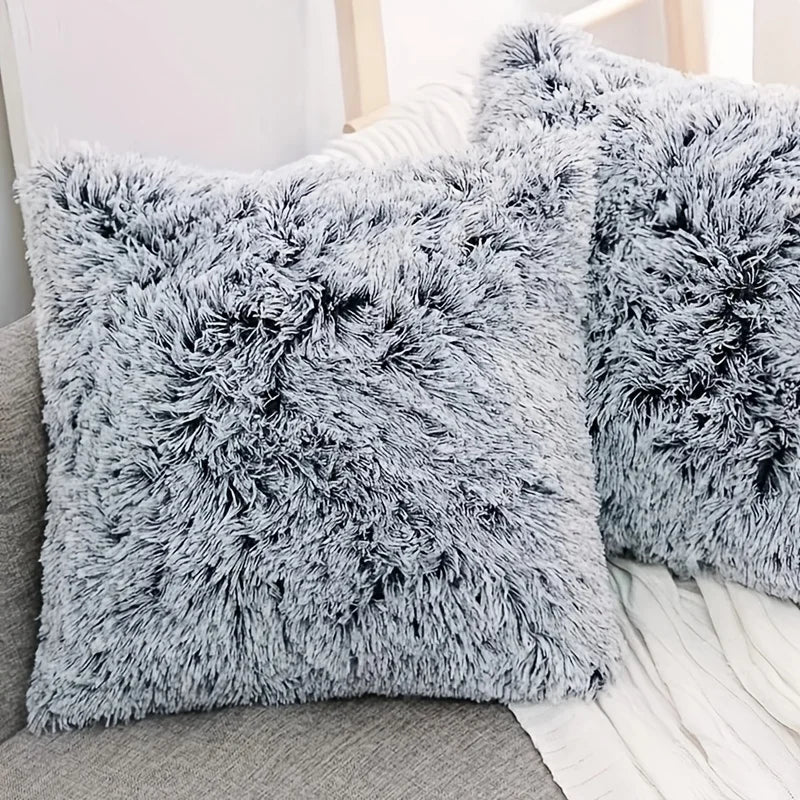 Soft Fur Cushion Cover 43x43cm - Plush White Decorative Pillow Case - photo 8