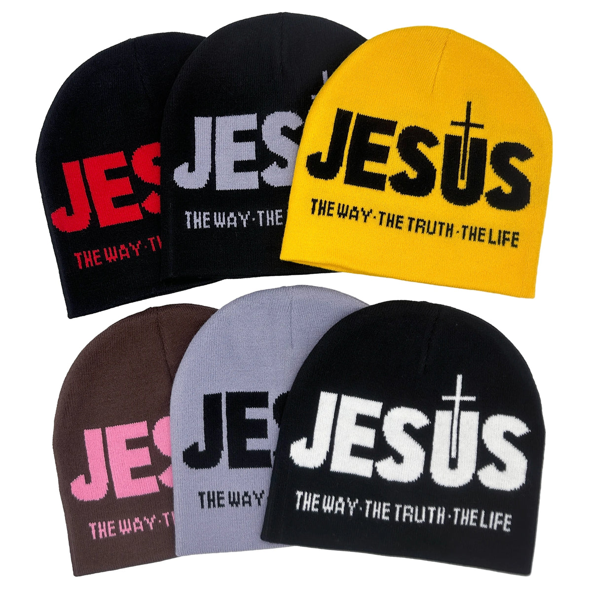 Jesus Letter Jacquard Knit Beanie, Unisex