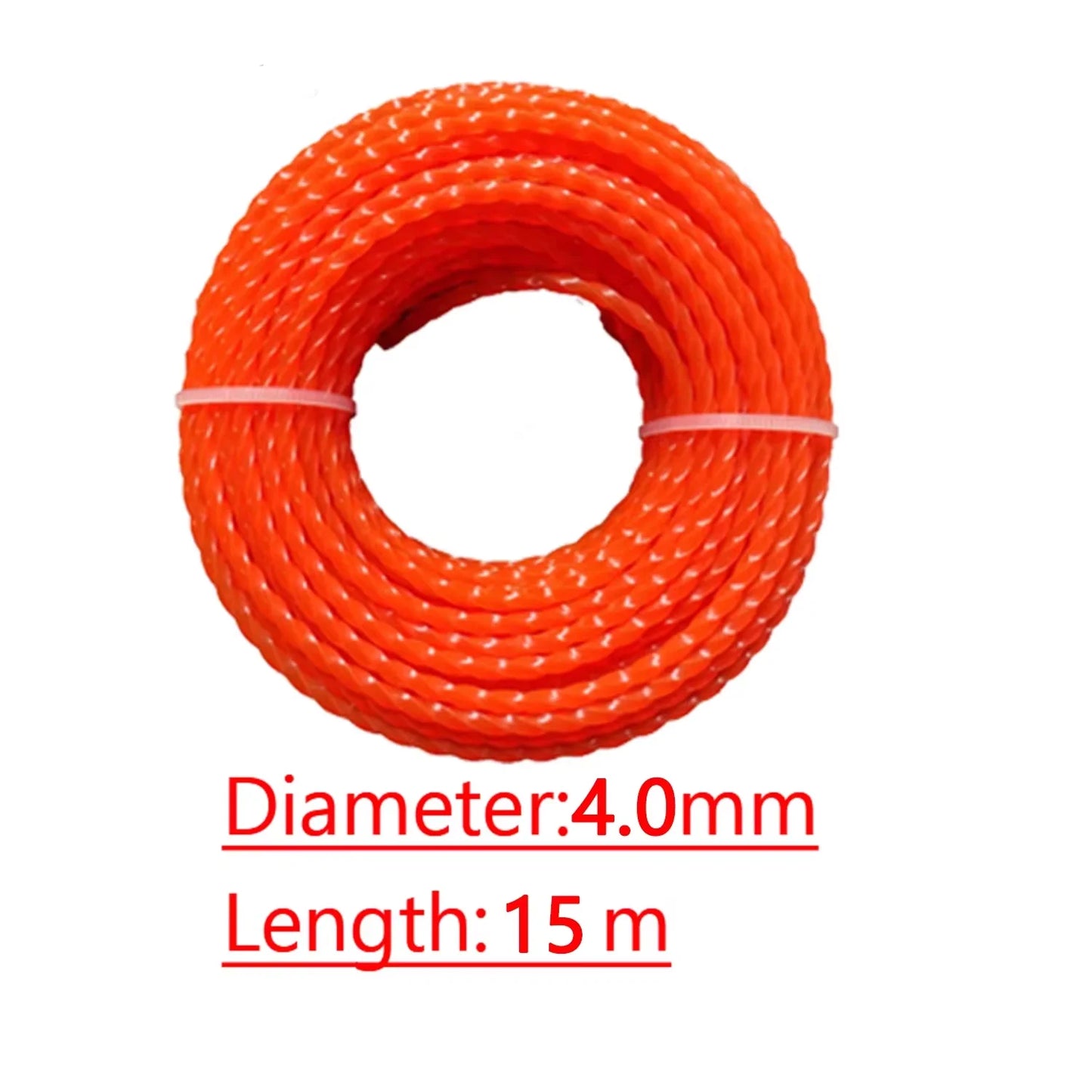 15m*2.4mm/2.7mm/3mm Mowing Nylon Grass Trimmer Rope Brush Cutter Strimmer Line Mowing Wire Lawn Mower Accessory