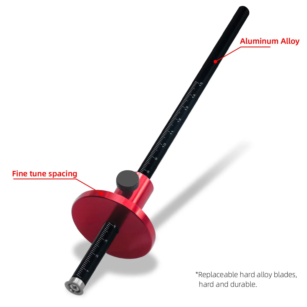 Woodworking Scriber - Wood Marking Tools With Inch & MM Scale, Wheel Marking Gauge - Parallel Line Drawing Mortise Measuring