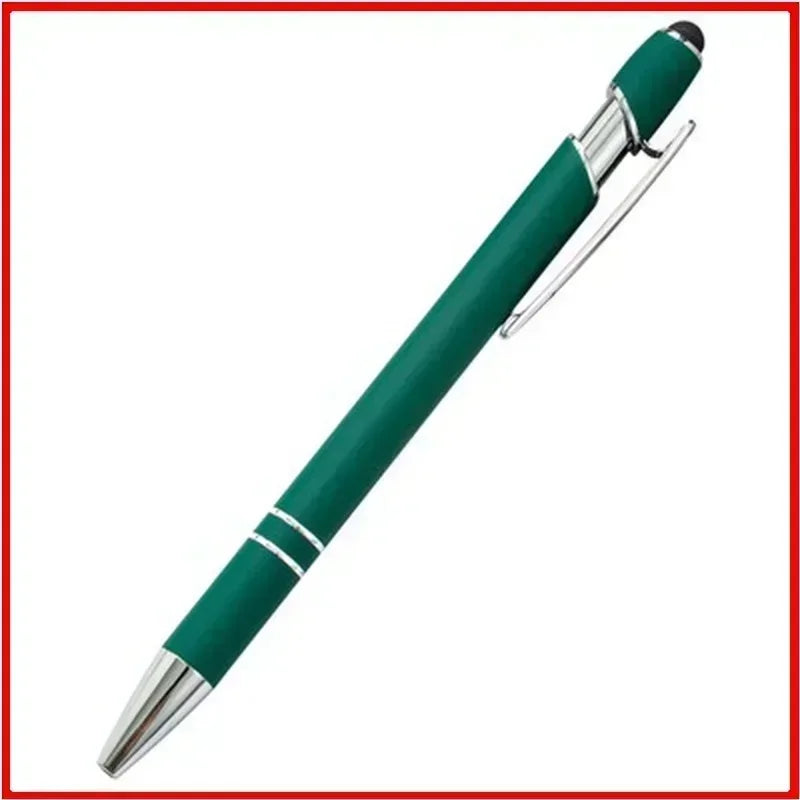 20-200 Pcs Custom Logo Metal Ballpoint Pen Text Engraving Touch Screen Advertising Pen Office School Private Customization Gift