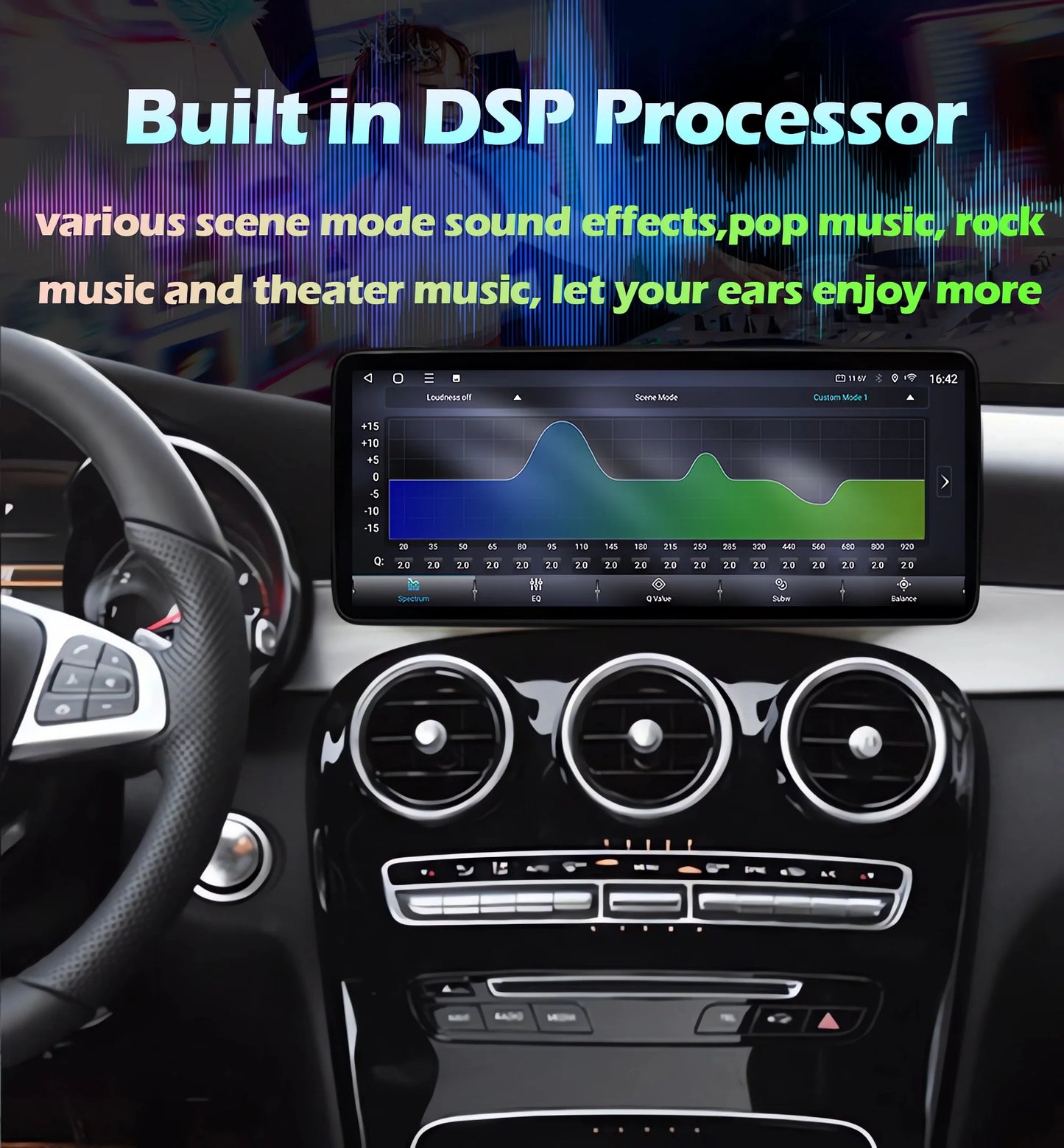 Car Stereo with Apple CarPlay & Android Auto, Compatible with Mercedes-Benz C-Class W205 & GLC X253