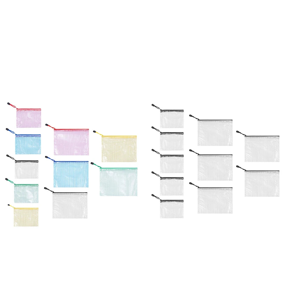 10Pcs Document Bag A5 A6 Plastic Zip File Folders Waterproof Document Organizer for  Office Supplies Travel Storage Bags