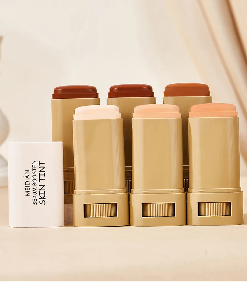 Bronze Foundation Stick Serum Boosted Skin Tint Silky Texture Moisturizing Coverage Concealer Base Even Skin Tone Makeup