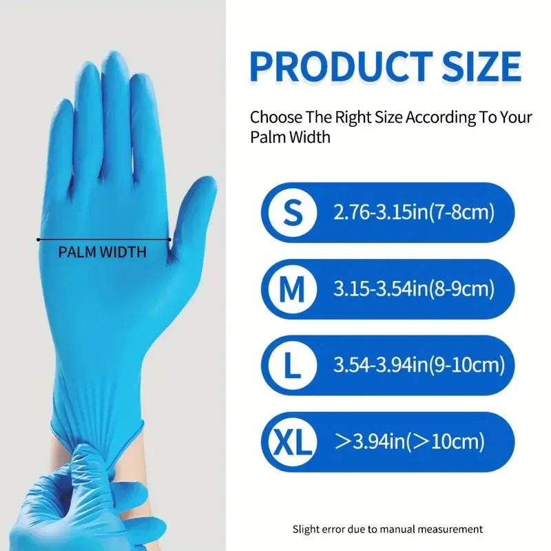 100-Pack Nitrile Disposable Gloves – Durable Puncture-Resistant Kitchen Gloves for Cooking, Cleaning, Food Handling & More | Size M | 21x11cm