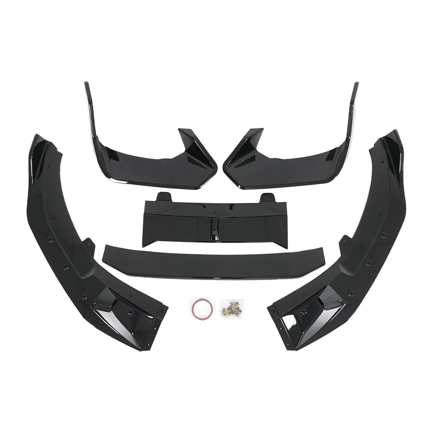 For Kia Stinger 2026-2026 A Set Of Front Bumper Lip Ad Style Car Accessories Carbon Fiber Painted Glossy Black Body Kit