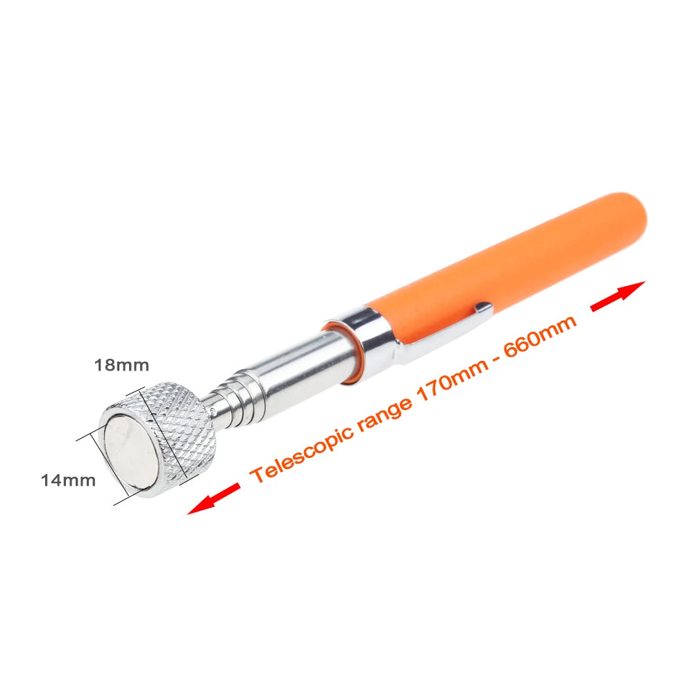 Telescopic Adjustable Magnetic Pick-Up Tools Magnetic Telescopic Magnet Grip Long Pen Telescopic Magnet Stick with LED Light