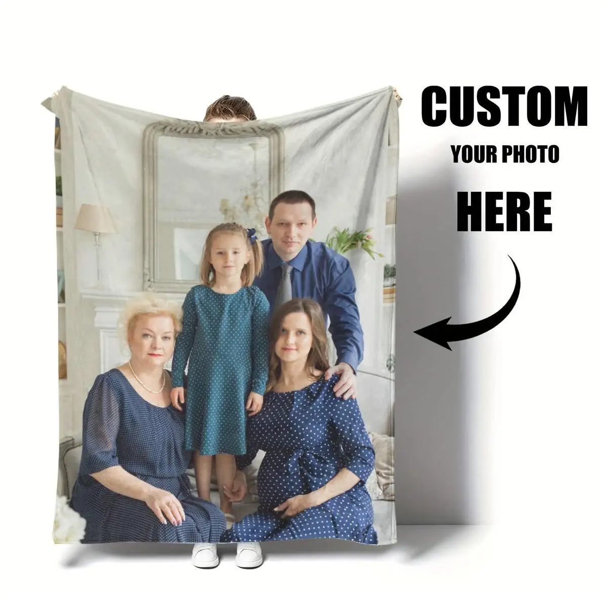 Custom Photo Flannel Blanket, Personalized Picture Blanket