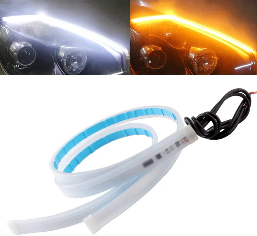 1.5m Car Daytime Running Light Strips, Car Hood Strip Light, Universal Dynamic Scan Start Up Hoodbeam Kit, for Cars,SUVs, Trucks