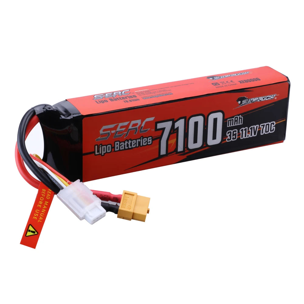 Sunpadow 3S 11.1V Lipo Battery for 5600mAh 7100Ah 70C with XT60 Connector For RC Vehicles Car Truck Tank Truggy Buggy Hobby