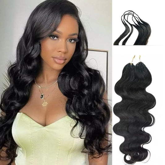 12A Knotless Pre Separated Body Wave Feather Crochet Human Hair 100% Raw Real Hair Extensions For Braiding Twist Feather Line