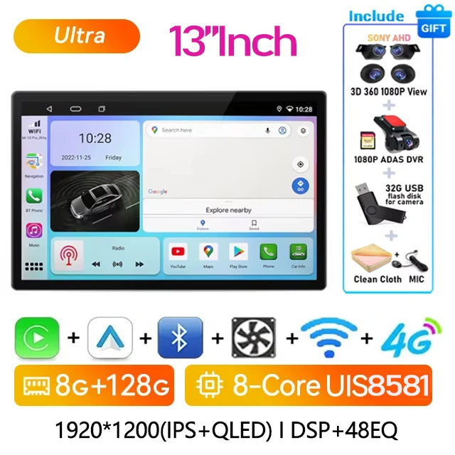 13.1" Android Touchscreen for Mercedes-Benz Smart 453 (2014–2020) — CarPlay, GPS Navigation, WiFi, HD