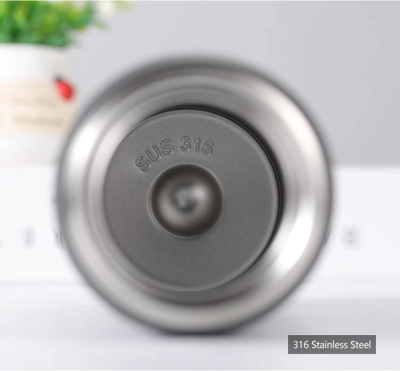 200/300ML 316 Stainless Steel Pocket Mini Thermos Custom LOGO Black Hot Water Bottle Vacuum Flask For Ice Coffee Travel Cup