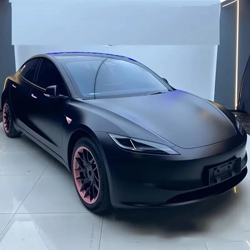 Matte Black Vinyl Wrap Adhesive Film Air Release Decal Sheet Vehicle Motorbike Car Wrapping