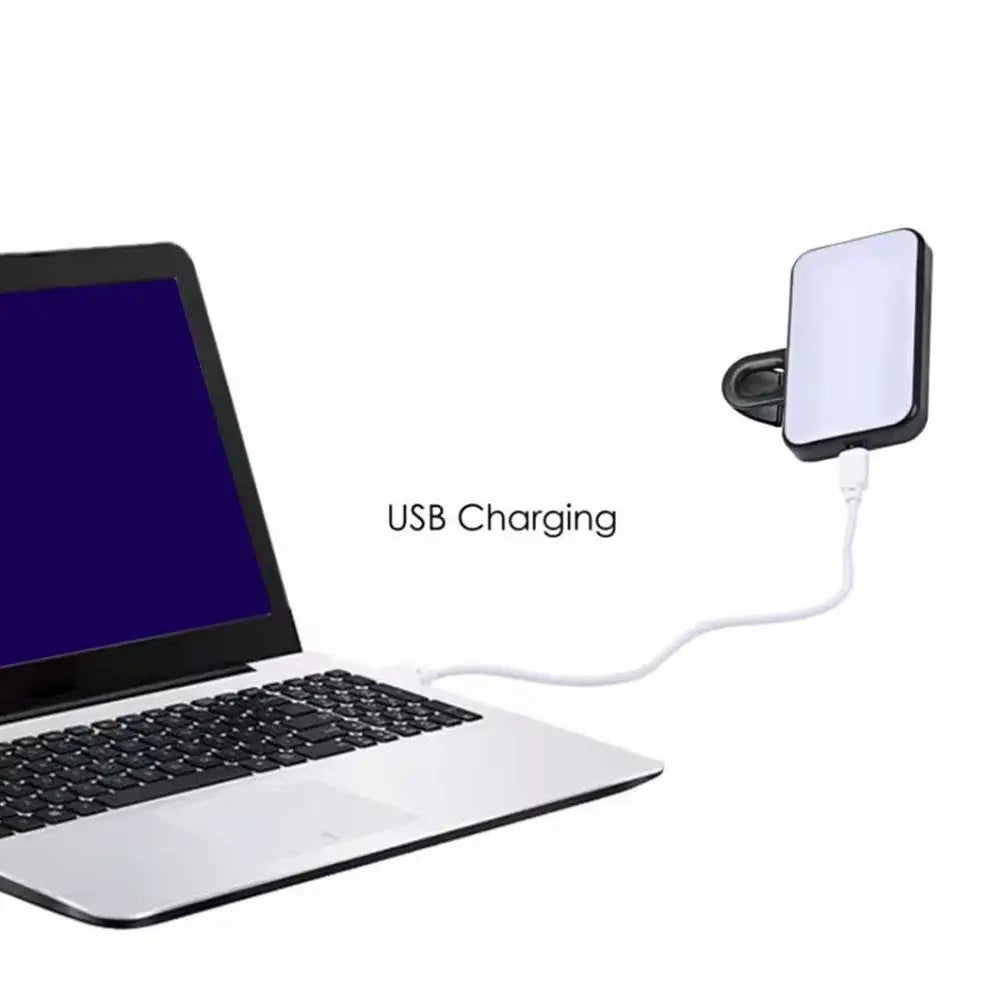 Portable Mini LED Selfie Fill Light 3 Modes Adjustable Brightness Rechargeable Clip On For Mobile Phone Laptops Live Video Light