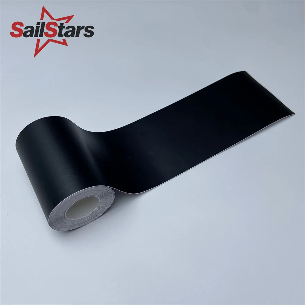 Matte Black 3/5/7/10 cm Vinyl Wrap Stripes Chrome Delete Tape Window Trim Film Stickers For Car Body Decoration