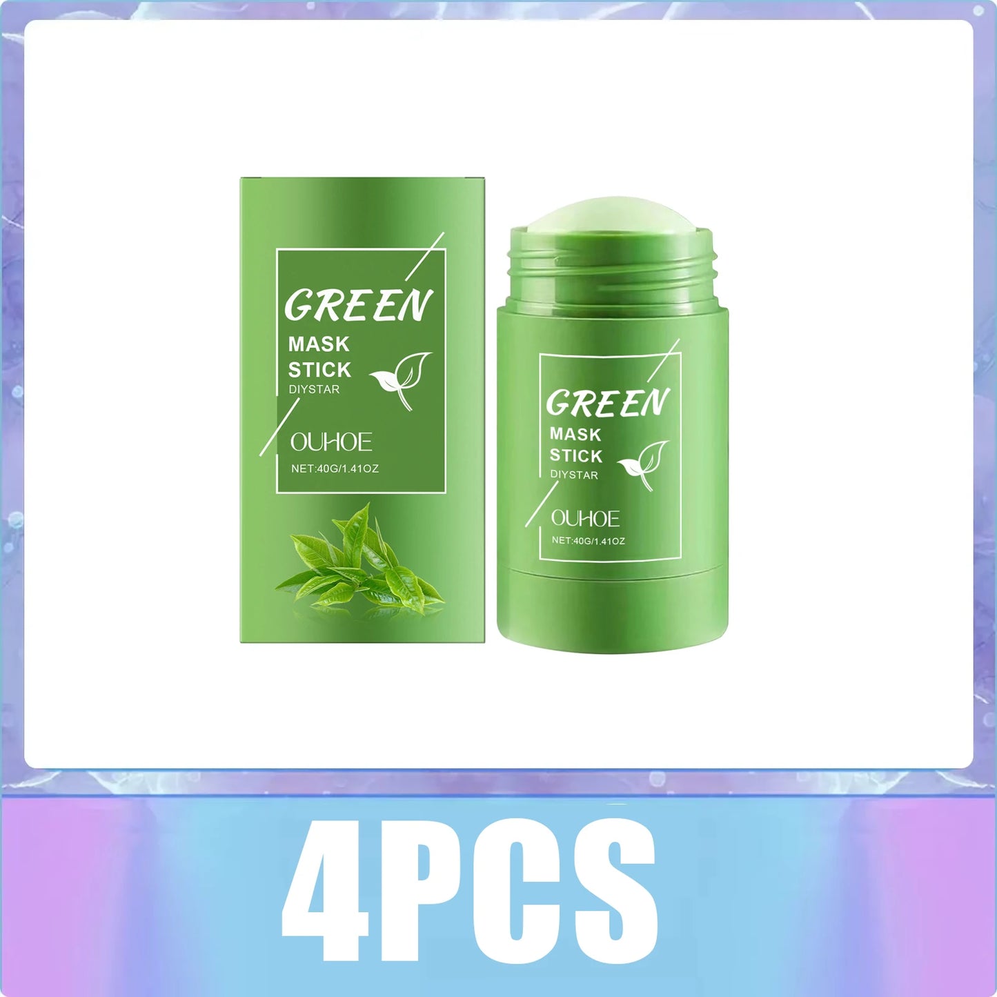 Green Tea Solid Mask Stick Remove Blackhead Shrink Pores Deeply Cleansing Blemish Black Dots Smoothing Moisturizing Facial Mask
