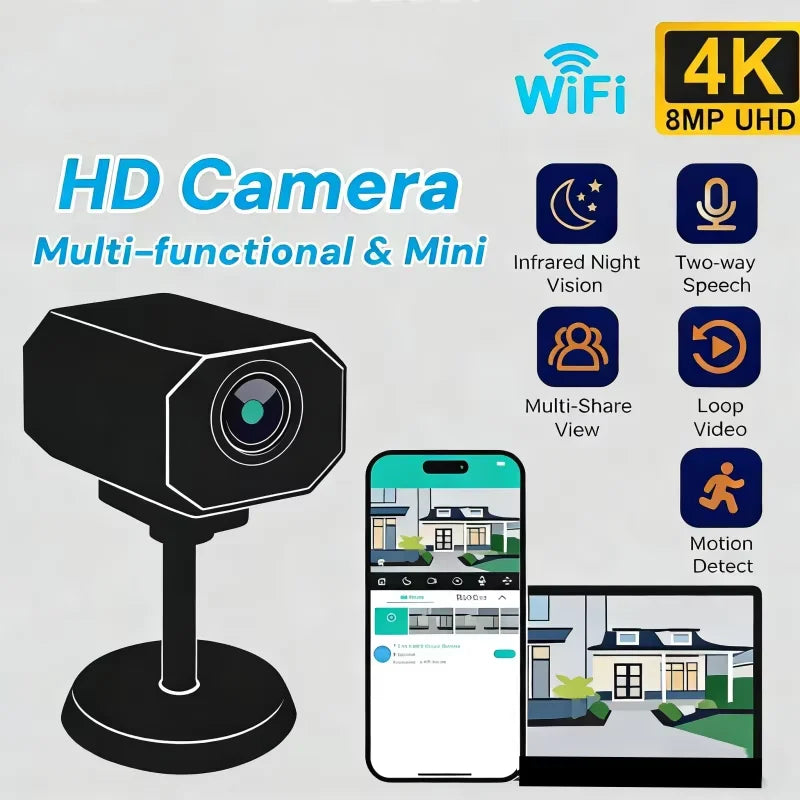 4K WiFi Indoor Security Camera — Smart Home Monitor with App