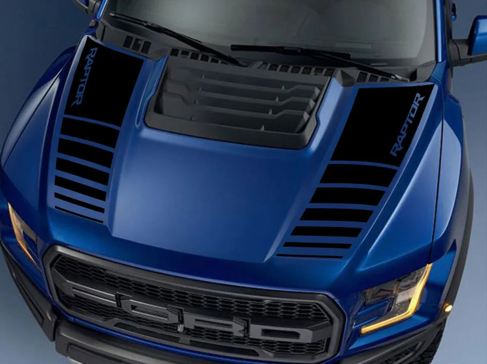 Hood Graphic Vinyl Decals for Ford F-150 / Ranger Raptor 2015–2020 (2-Pack)
