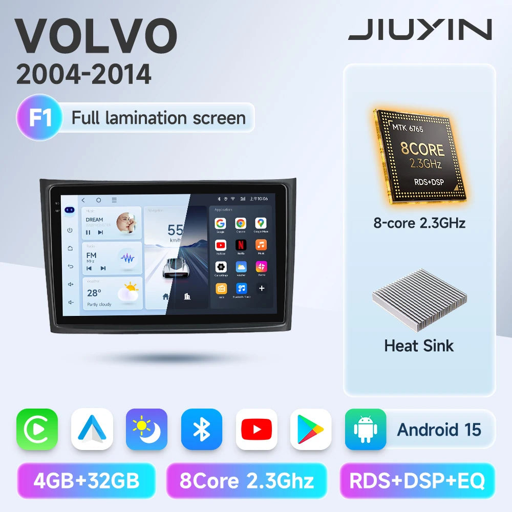Android Car Stereo for Volvo XC90 (2004–2014) — Octa-Core, GPS Navigation, WiFi, Rear-Camera Ready