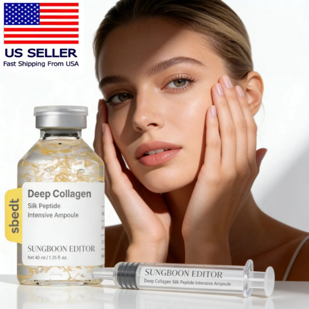 Collagen Ampoule Essence Liquid Set - Needle Type Firming Anti Wrinkle Line Sculpture Skin Care Moisturizing Repair Serum 40ml