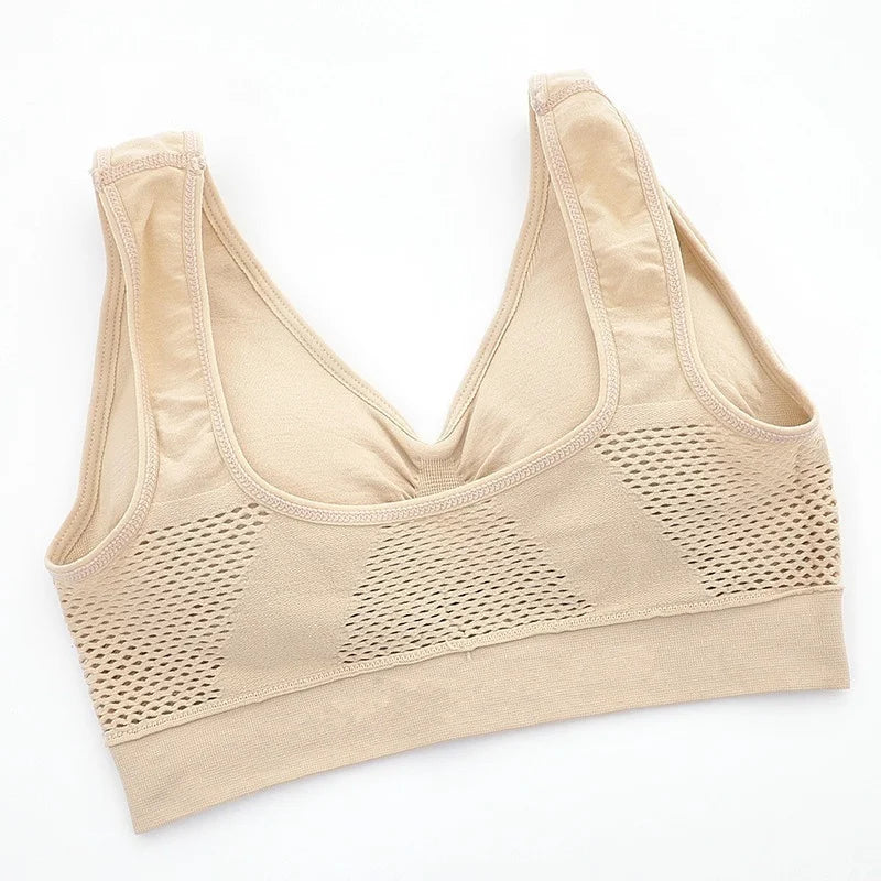 Breathable Women's Tops Hollow Out Bras Gym Running Fitness Yoga Bra Sportswear Padded Push Up Sports Tops Underwear Women Bra