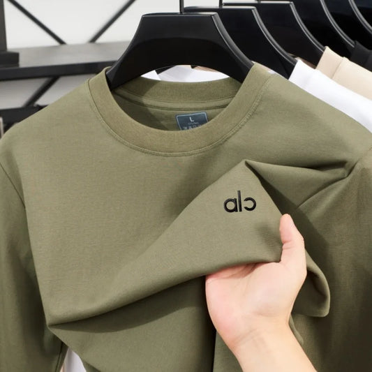 Fashionable Spring and Autumn New Comfortable Round Neck T-shirt High end Men's Bestselling Letter Embroidered Long Sleeve Top
