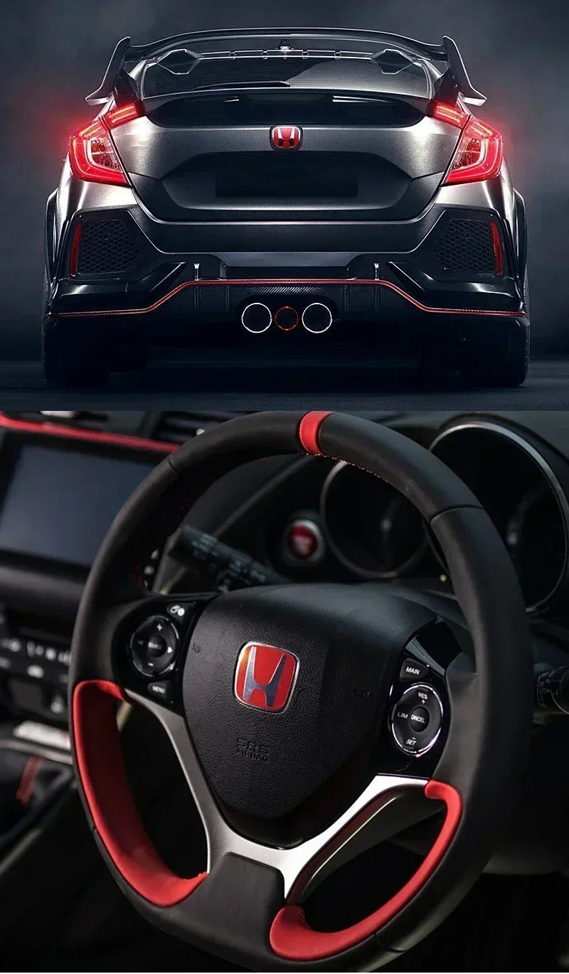 Car Hood Front Grill Rear Trunk H Emblem Logo Sticker For Honda Civic Fit Jazz Accord CRV HRV City Odyssey Passport Pilot Vezel