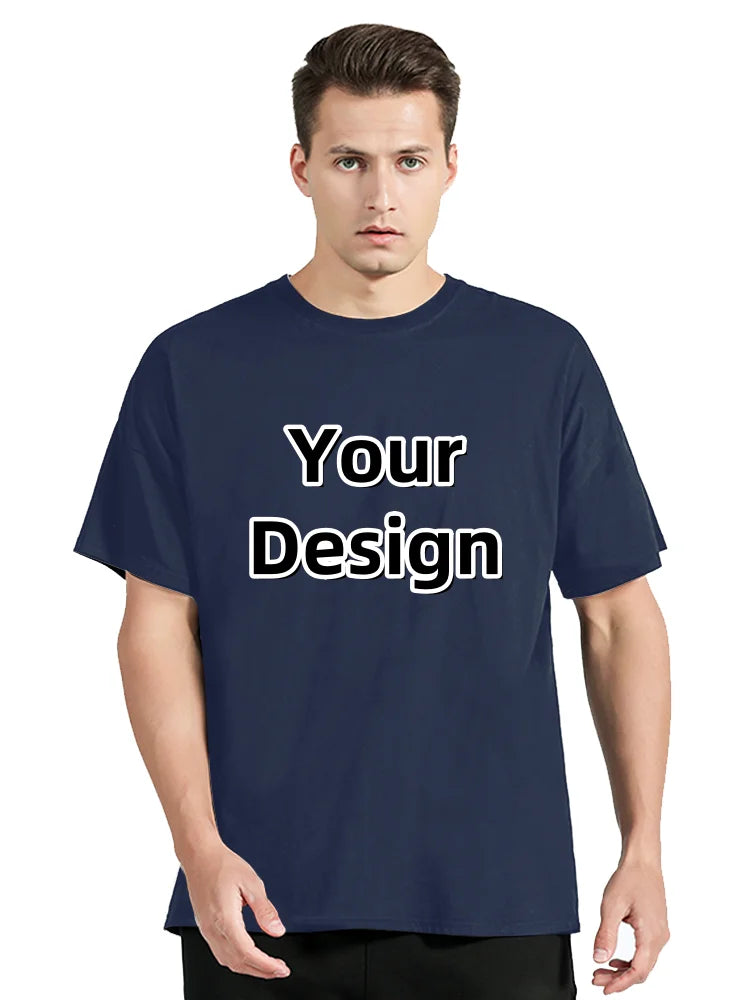 Men's Custom T-shirt With Your Own Logo Tshirt Text And Photo Printed On The Front And Back T Shirt Custom Gift Tees Clothing