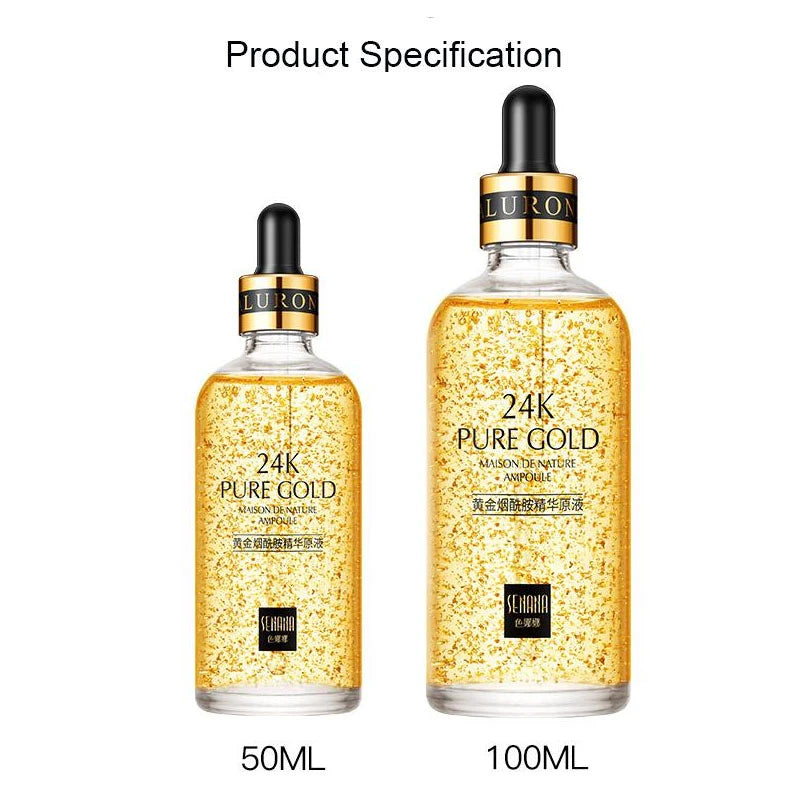 24K Gold Hyaluronic Acid Nicotinamide Face Serum Moisturize Softening The Skin, Preventing Dryness and Cracking Facial Essence