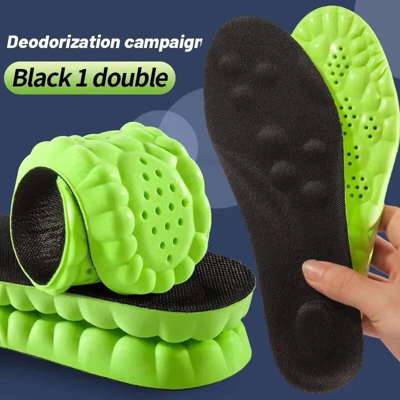 4D Cloud Sports Insoles – Shock Absorbing, Breathable PU Shoe Inserts