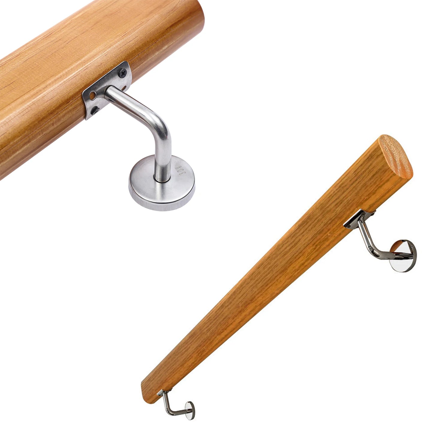 Handrail For Stairs Hand Railings For Decking Ergonomic Stair Wooden Handrail For Home Balcony Decking Doorway Indoors And