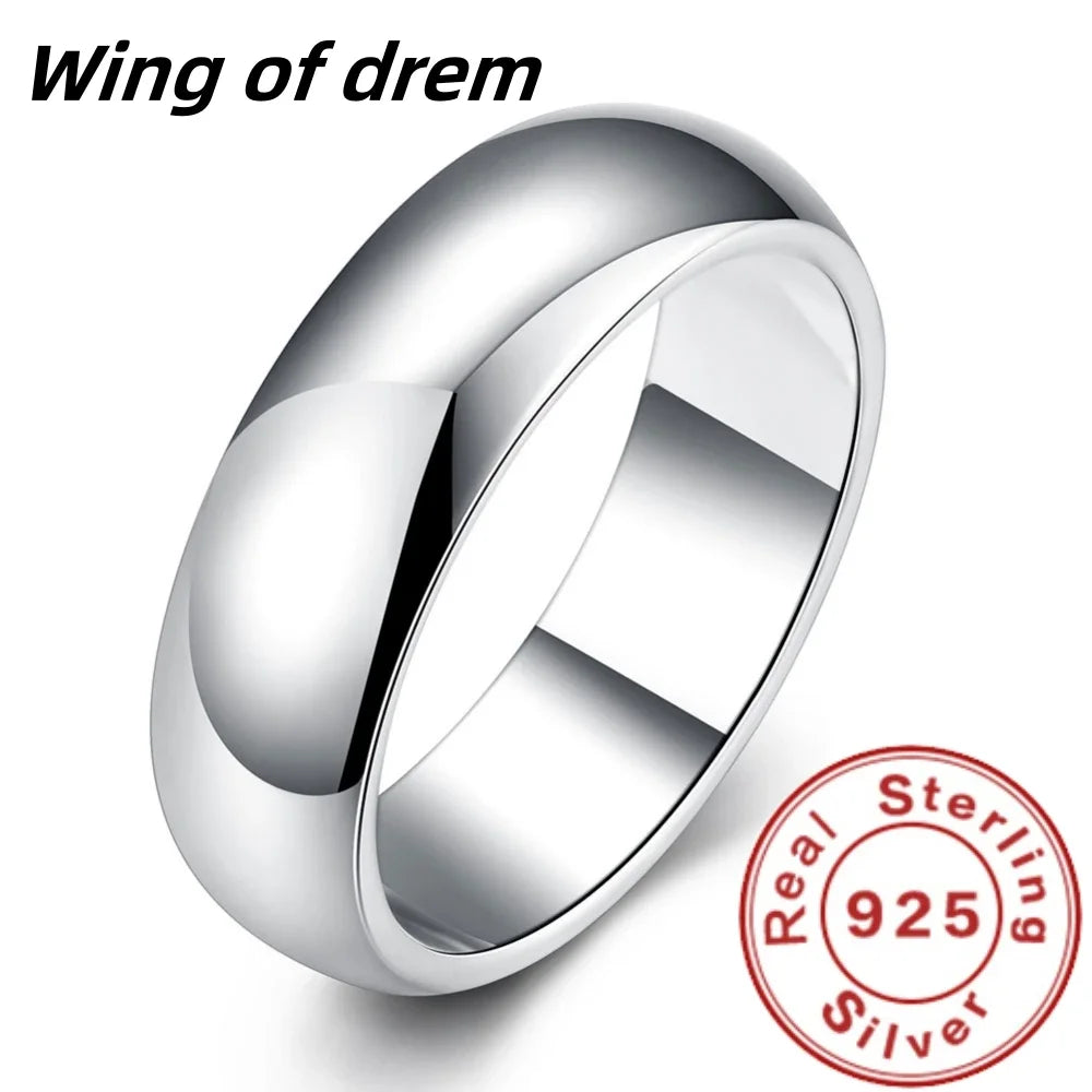925 Sterling Silver Smooth Round Ring for Women - Sizes 5-11
