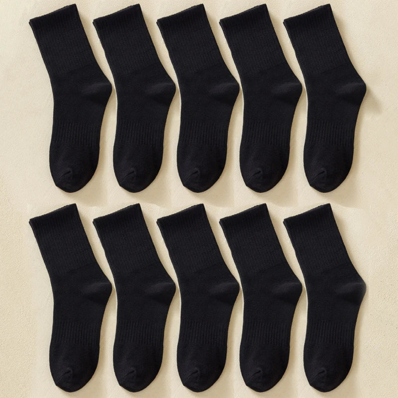 Men's Cotton Crew Socks — White, 1 & 10-Pair Packs, Plus Size
