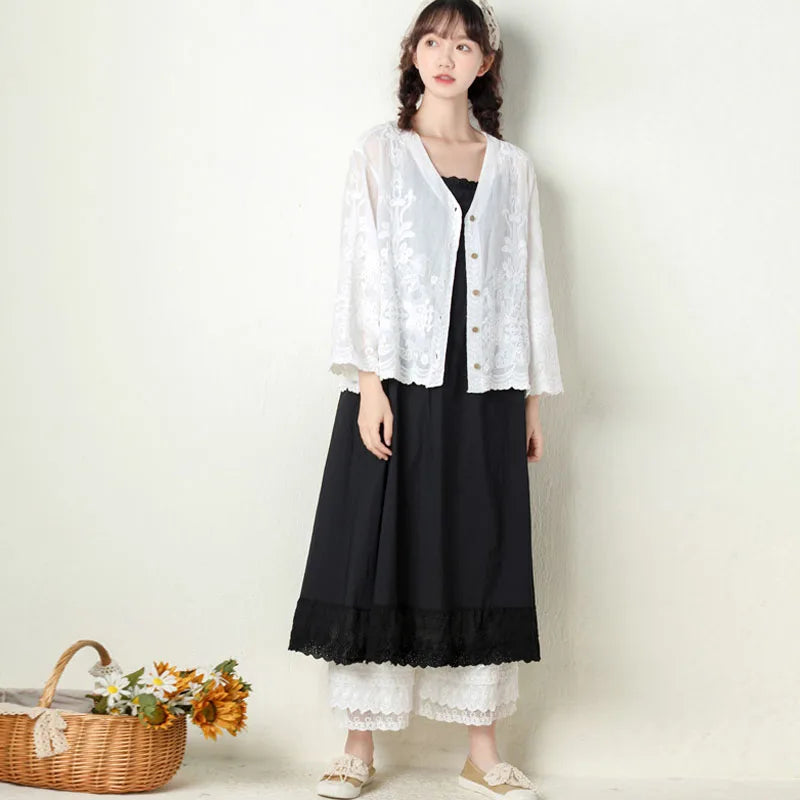 Johnature 2026 Summer New Japanese Casual Spaghetti Strap Thin All Match Dress For Women Solid Color Cotton Female Dresses