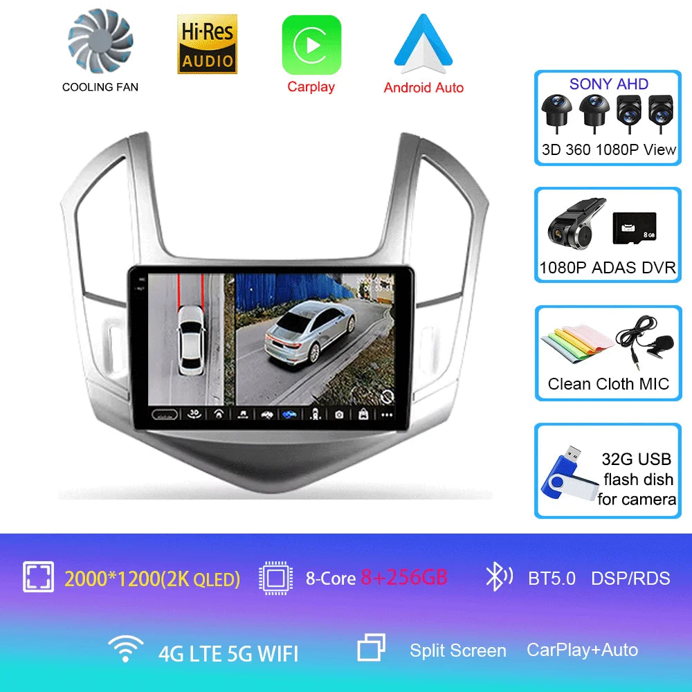 Android 16 For Chevrolet Cruze J300 J308 2012 - 2015 Multimedia Video Player Navigation Stereo GPS No 2DIN 2 Din DVD