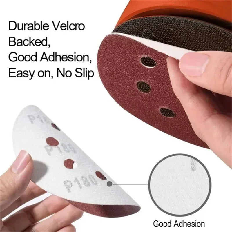 8 Hole 125mm Sandpaper Woodworking Metal Grinding Disc Abrasive Polishing Tool 40/1000/2026 Grit Sanding Discs