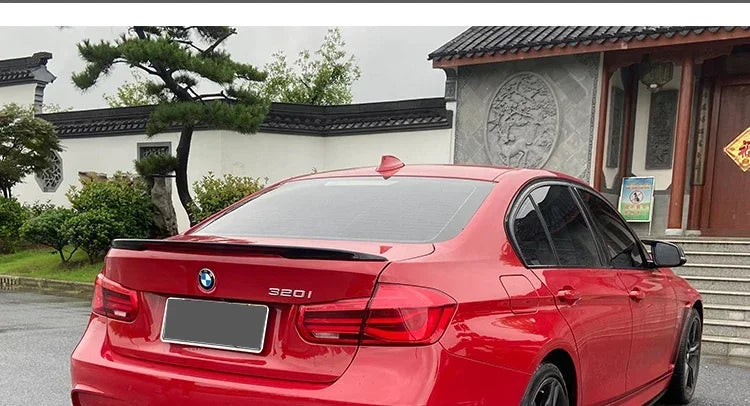 Carbon Fiber Rear Bumper Lip Trunk Wing MP M4 PSM Style Roof Spoiler Kit For BMW 3 Series F30 F31 F35 2026-2026 Gloss Black
