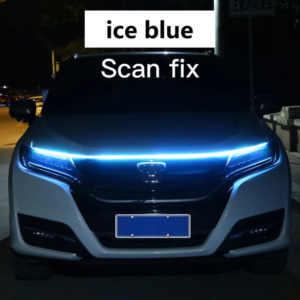RXZ LED Daytime Running Light – Car Hood Decorative DRL Ambient Lamp 12V Scan Start Effect