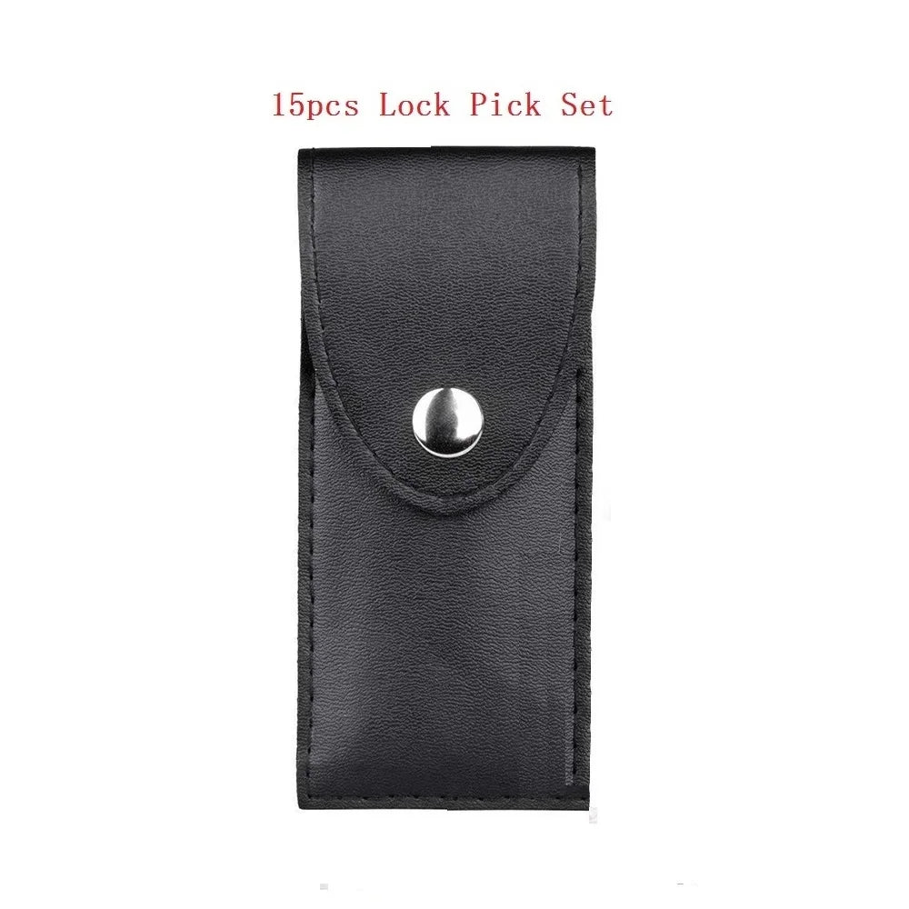 4-in-1/5-in-1 Lock Picking Kit, 10/12/15Pcs Locksmith Supplies with Transparent Lock & Storage Bag for Locksmith Training