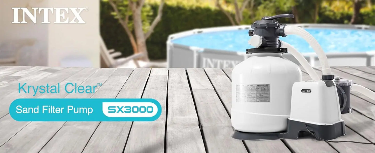 INTEX Krystal Clear Sand Filter Pump for Above Ground Pools Swimming Pool Pump with Automatic Timer Hydro Aeration Tech