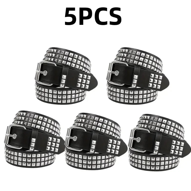 Pyramid Stud Belt — Y2K Punk Rivet Belt for Men & Women