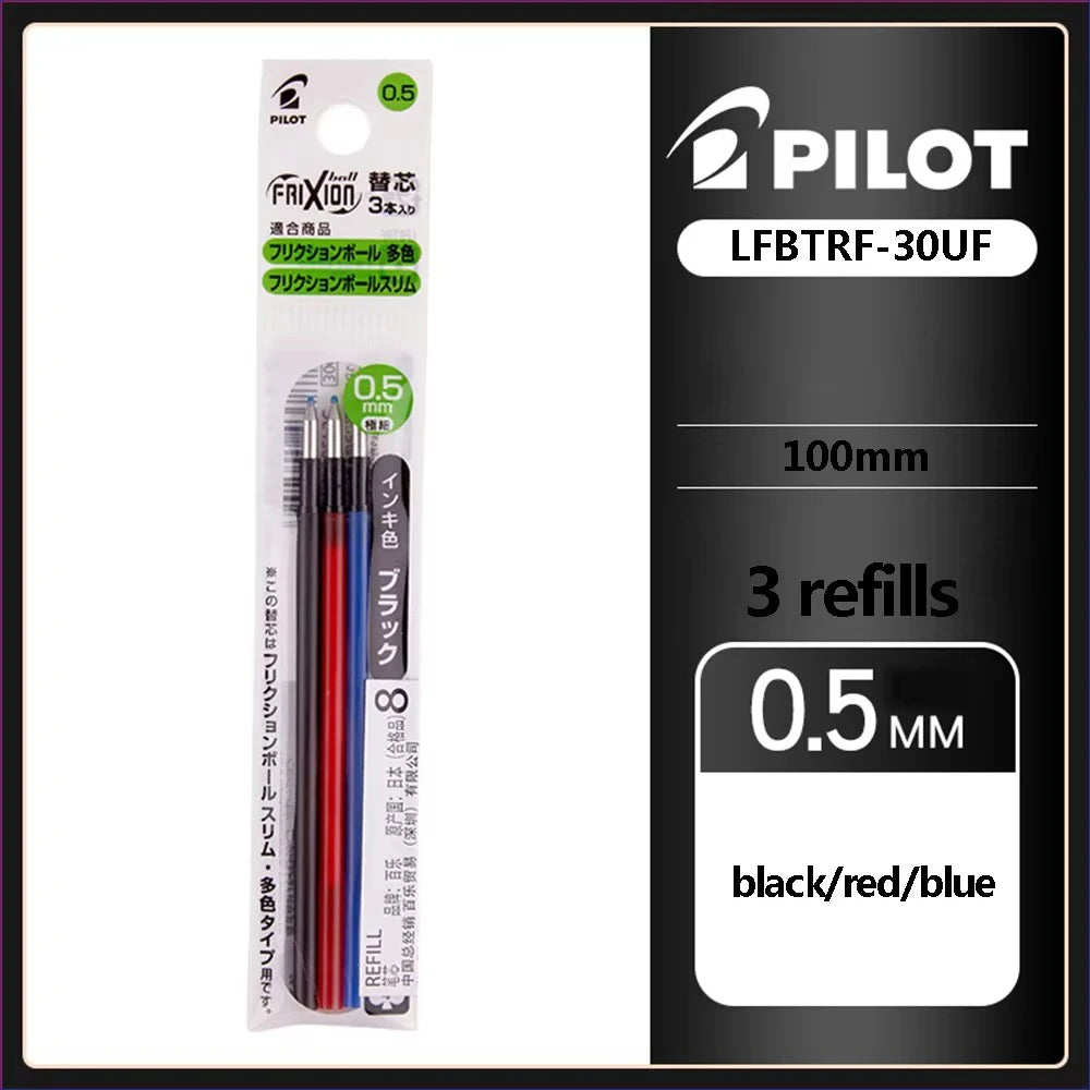 Japan Pilot Frixion Pen 3 in 1 Erasable Gel Pen 3 Colors 0.5mm /0.38mm LKFB-60EF Slim Pen Holder Back To School Stationery