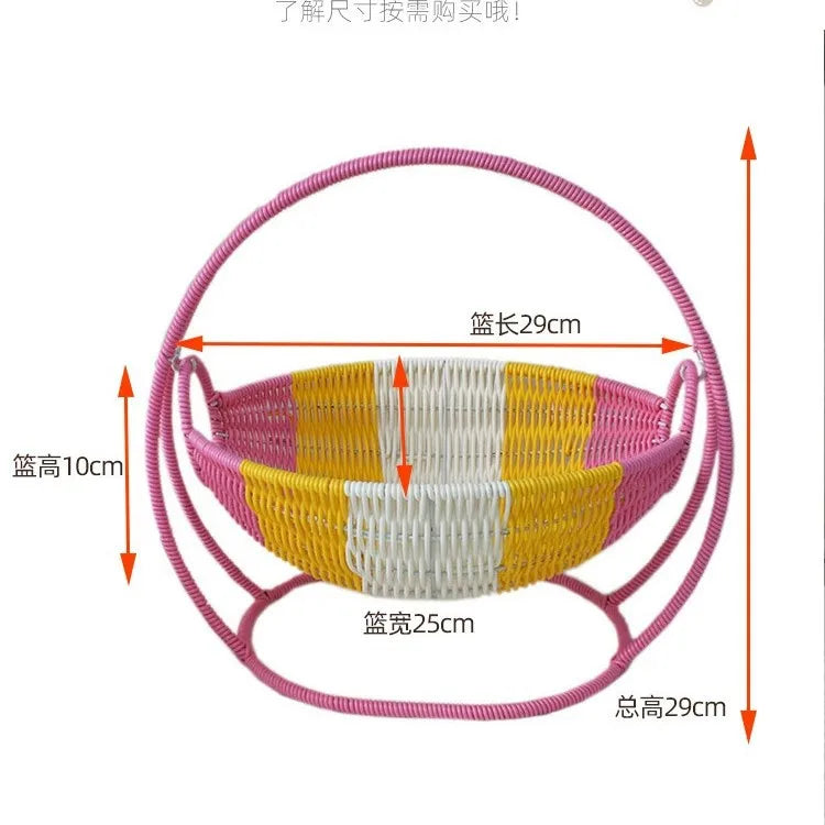Woven-Look Semi-Enclosed Cat Bed - Basket Style House – photo 7