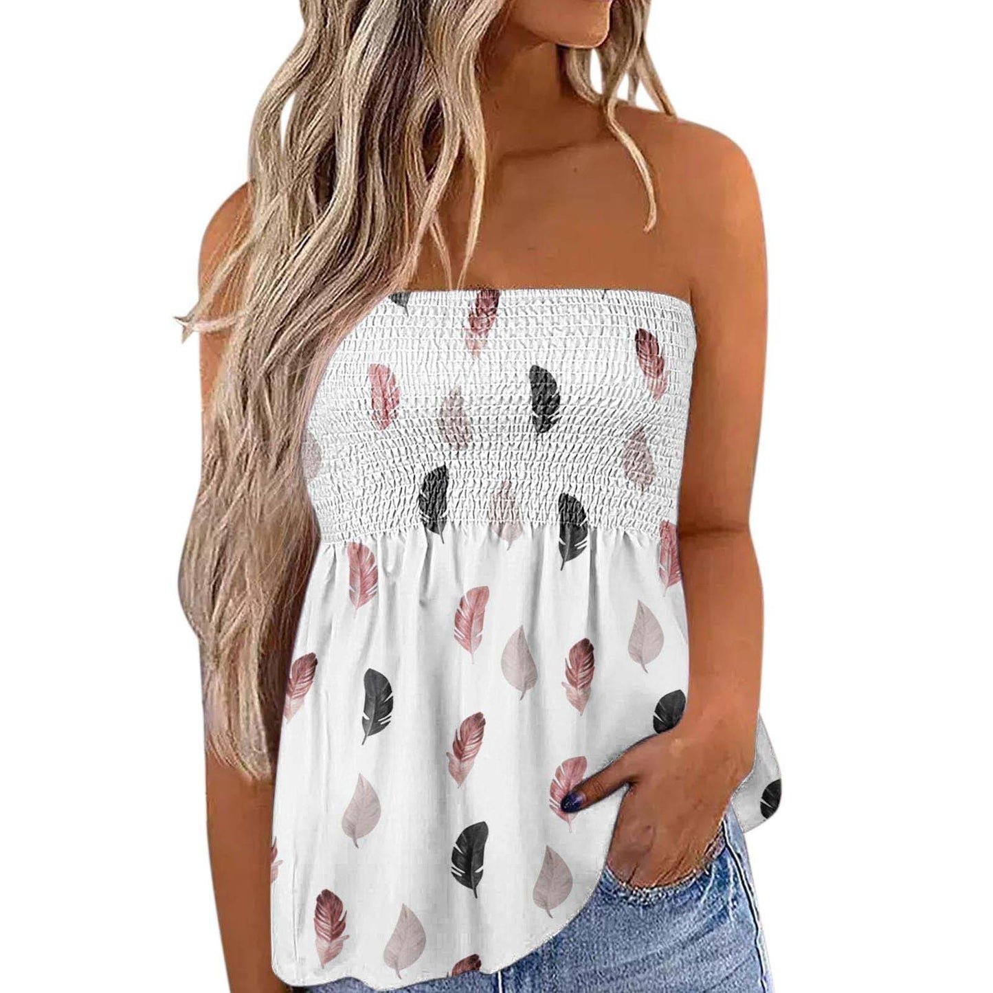 2026 Women Sexy Tube Top Summer Women Casual Tank Crop Tops Solid Color Elastic Design Backless Breathable Strapless Tops